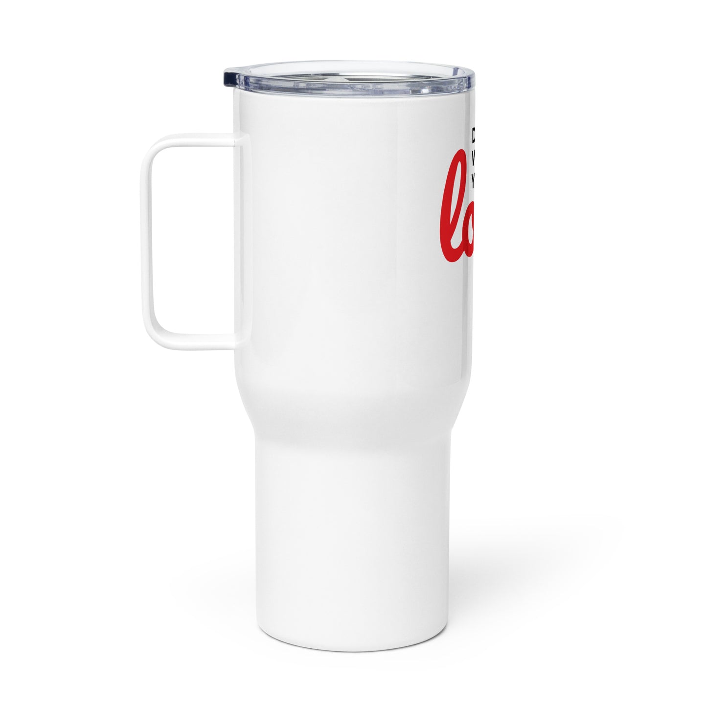 Travel mug with a handle